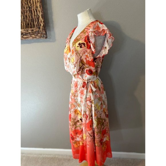 Chris McLaughlin A Line Dress 18W Belt Floral Flowy Stretch Career Church - Picture 5 of 9